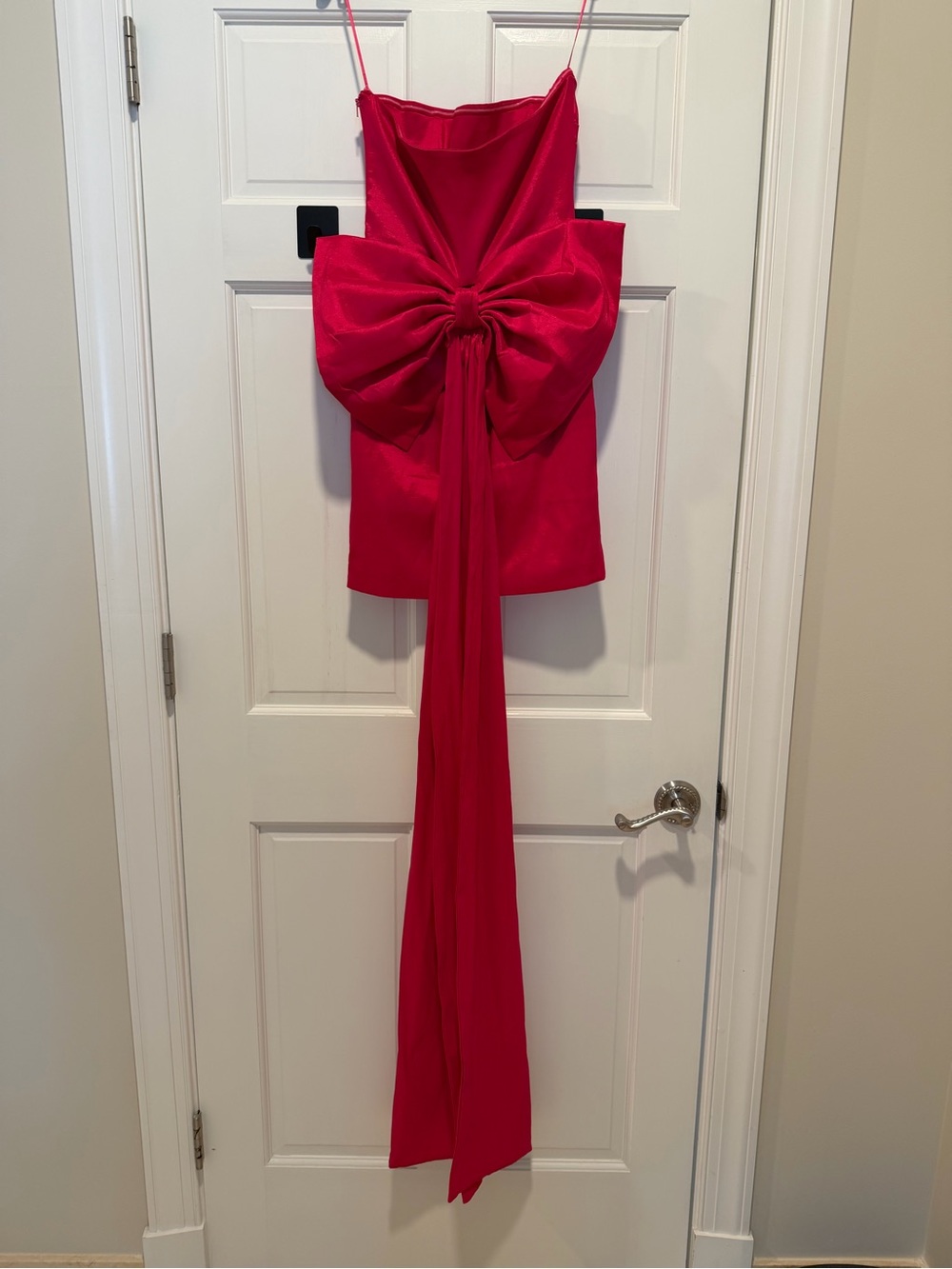 🩷SASSY SHORTCAKE Hot Pink Strapless Dress with Dramatic Bow in back hoco dress 💃